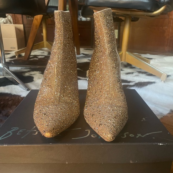 Betsey Johnson Glittering Gold Ankle Booties - Picture 3 of 5